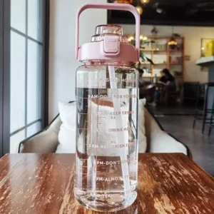 2 Liter Plastic Water Bottle with Straw