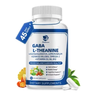 GABA Capsules with L-Theanine, Ashwagandha, and Ginkgo Biloba