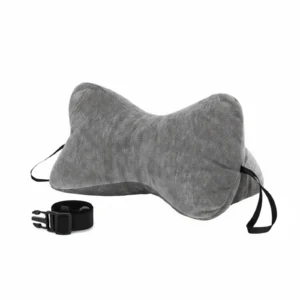 Gray Bone-Shape Travel Neck Pillow With Removable Washable Cover